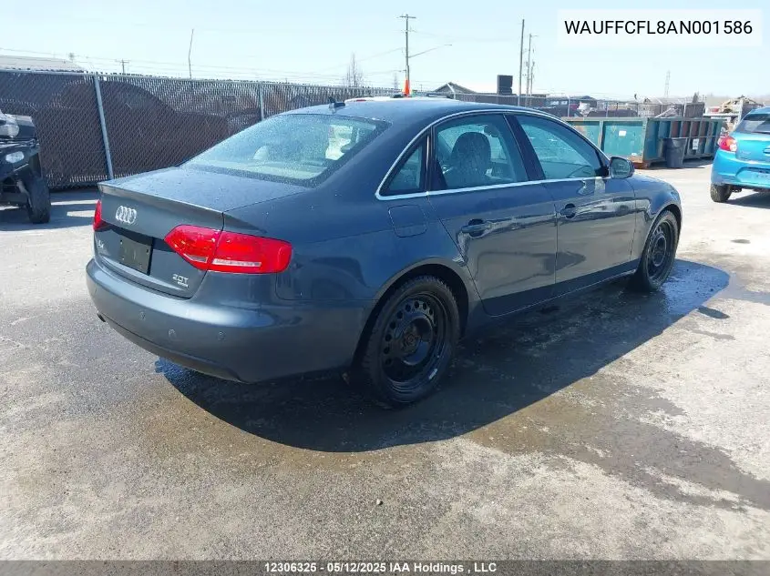 2010 Audi A4 Premium Plus VIN: WAUFFCFL8AN001586 Lot: 12306325