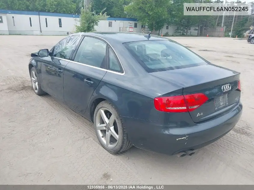 2010 Audi A4 Premium Plus VIN: WAUFFCFL6AN052245 Lot: 12335955