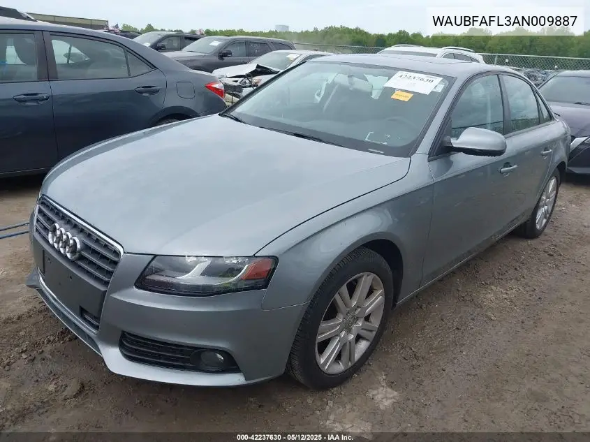 2010 Audi A4 2.0T Premium VIN: WAUBFAFL3AN009887 Lot: 42237630