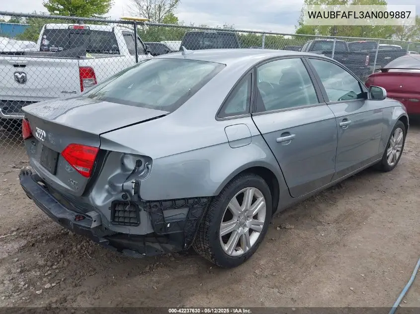 2010 Audi A4 2.0T Premium VIN: WAUBFAFL3AN009887 Lot: 42237630