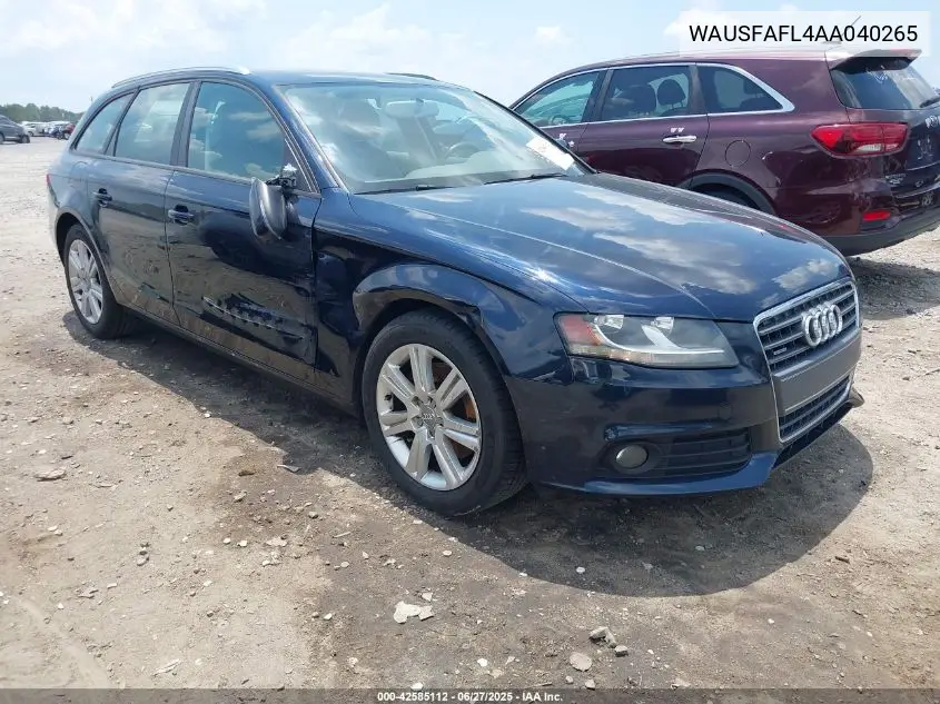 2010 Audi A4 2.0T Premium VIN: WAUSFAFL4AA040265 Lot: 42585112