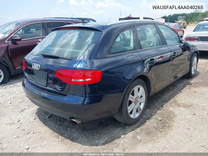 2010 Audi A4 2.0T Premium VIN: WAUSFAFL4AA040265 Lot: 42585112