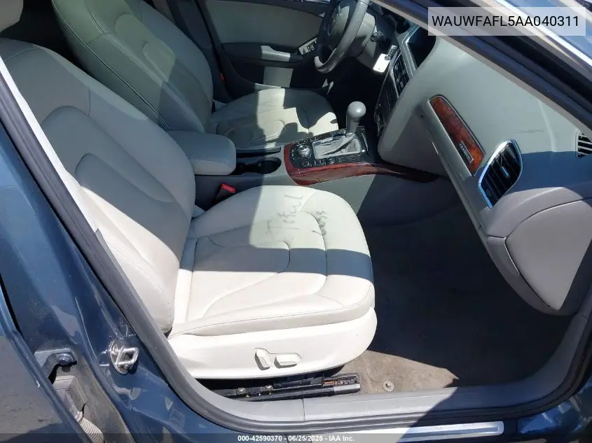 2010 Audi A4 2.0T Premium VIN: WAUWFAFL5AA040311 Lot: 42590370