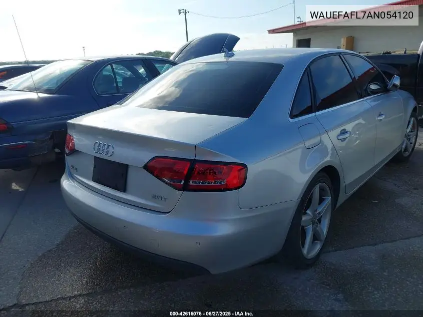 2010 Audi A4 2.0T Premium VIN: WAUEFAFL7AN054120 Lot: 42616076