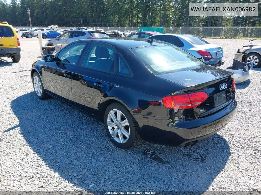 2010 Audi A4 2.0T Premium VIN: WAUAFAFLXAN006982 Lot: 42620180