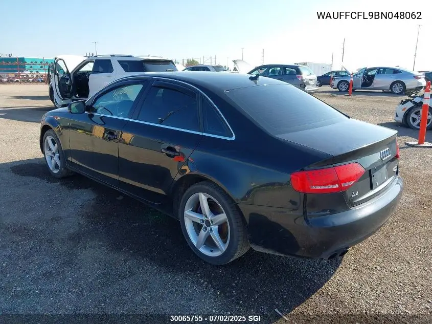 2011 Audi A4 Premium Plus VIN: WAUFFCFL9BN048062 Lot: 30065755