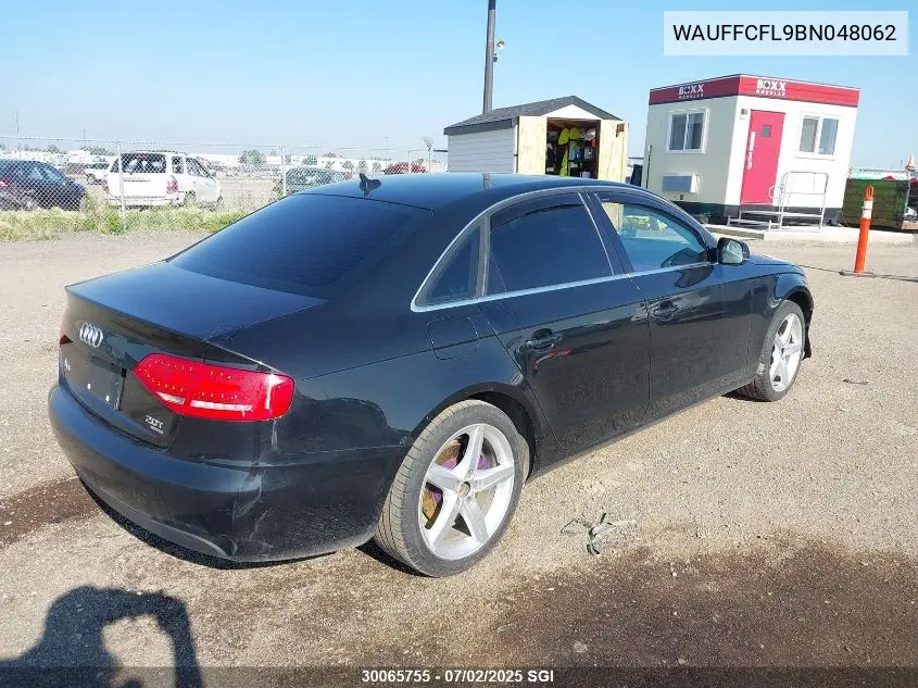 2011 Audi A4 Premium Plus VIN: WAUFFCFL9BN048062 Lot: 30065755