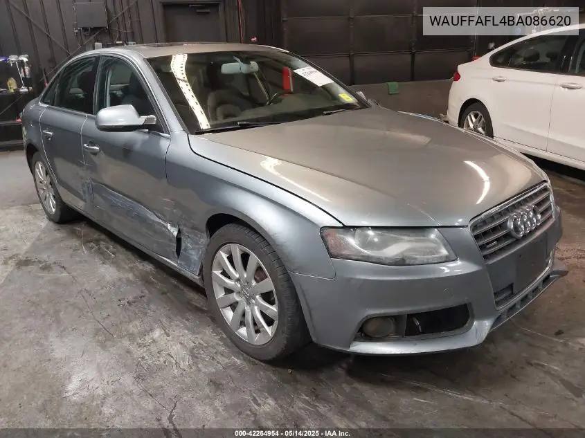 2011 Audi A4 2.0T Premium VIN: WAUFFAFL4BA086620 Lot: 42264954