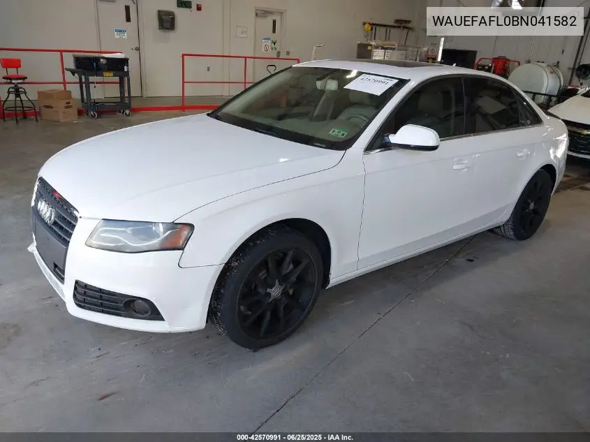 2011 Audi A4 2.0T Premium VIN: WAUEFAFL0BN041582 Lot: 42570991