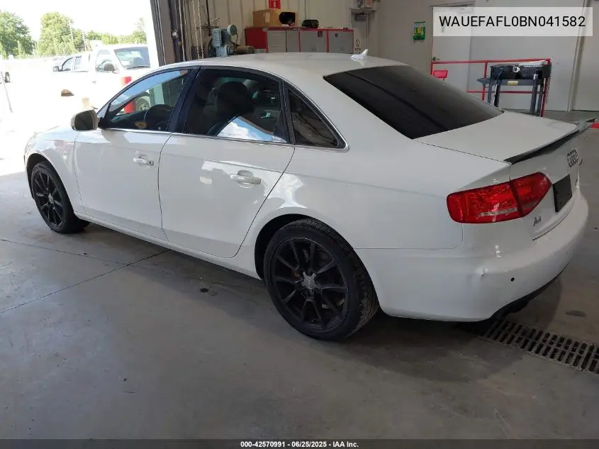 2011 Audi A4 2.0T Premium VIN: WAUEFAFL0BN041582 Lot: 42570991