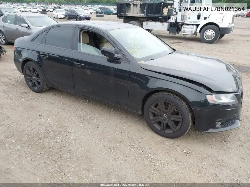 2011 Audi A4 2.0T Premium VIN: WAUBFAFL7BN021364 Lot: 42598601