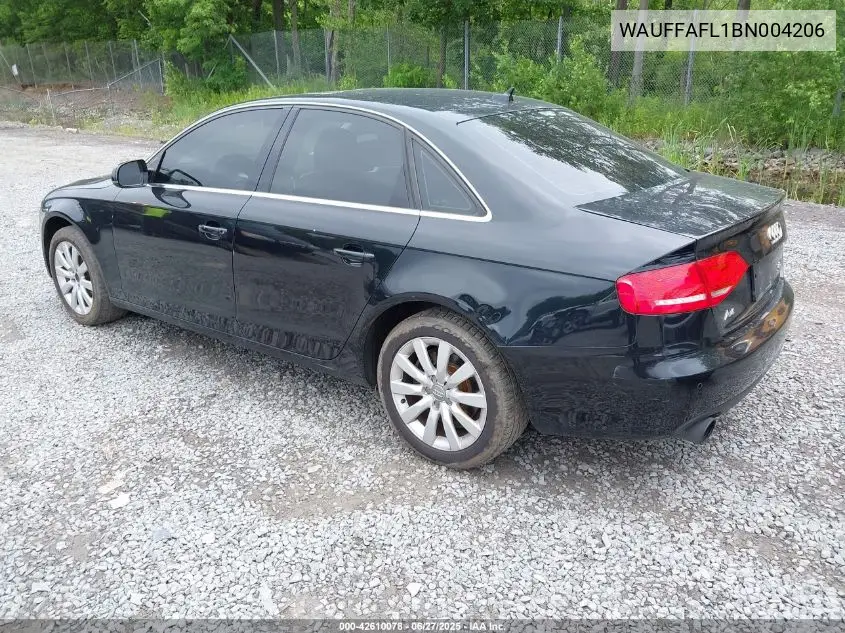 2011 Audi A4 2.0T Premium VIN: WAUFFAFL1BN004206 Lot: 42610078
