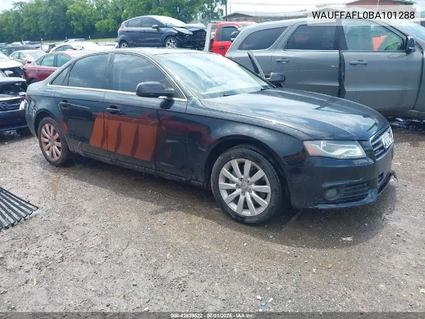 2011 Audi A4 2.0T Premium VIN: WAUFFAFL0BA101288 Lot: 42639522