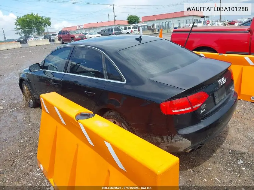 2011 Audi A4 2.0T Premium VIN: WAUFFAFL0BA101288 Lot: 42639522