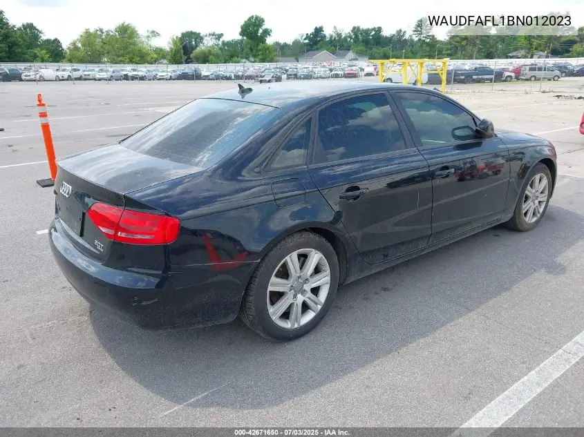 2011 Audi A4 2.0T Premium VIN: WAUDFAFL1BN012023 Lot: 42671650