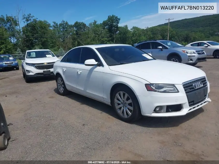 2011 Audi A4 2.0T Premium VIN: WAUFFAFL7BN013220 Lot: 42776692