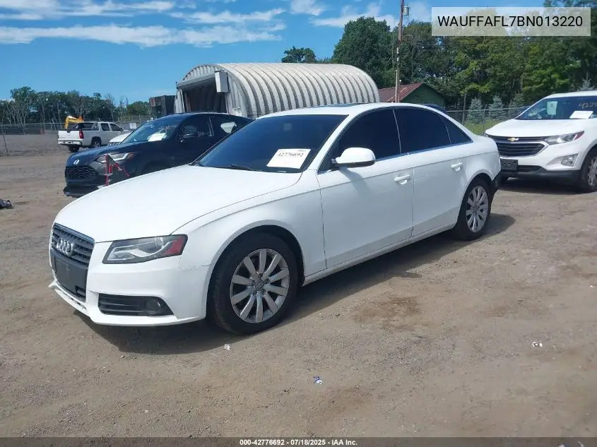 2011 Audi A4 2.0T Premium VIN: WAUFFAFL7BN013220 Lot: 42776692