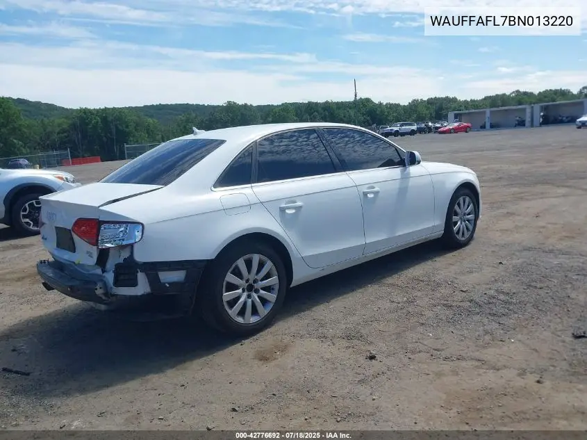 2011 Audi A4 2.0T Premium VIN: WAUFFAFL7BN013220 Lot: 42776692