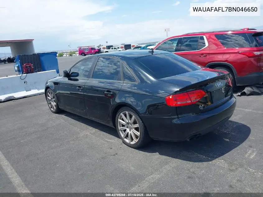 2011 Audi A4 2.0T Premium VIN: WAUAFAFL7BN046650 Lot: 42789288