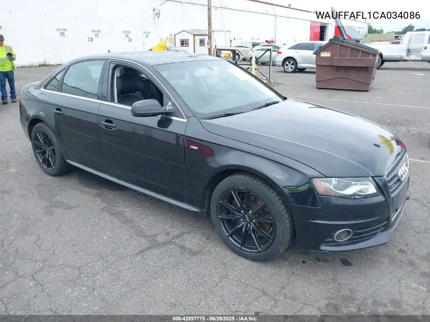 2012 Audi A4 2.0T Premium VIN: WAUFFAFL1CA034086 Lot: 42597775