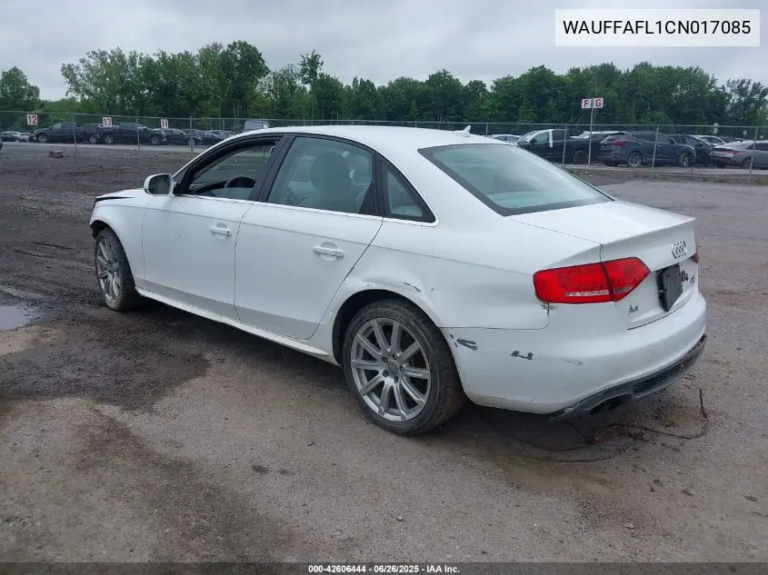 2012 Audi A4 2.0T Premium VIN: WAUFFAFL1CN017085 Lot: 42606444