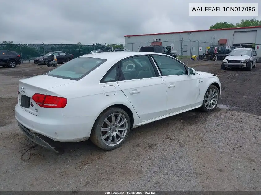 2012 Audi A4 2.0T Premium VIN: WAUFFAFL1CN017085 Lot: 42606444