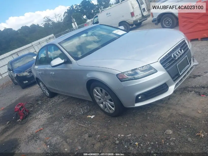 2012 Audi A4 2.0T Premium VIN: WAUBFAFL4CA023100 Lot: 42658221