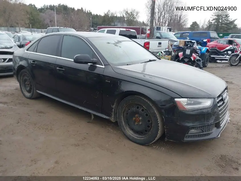 2013 Audi A4 VIN: WAUMFCFLXDN024900 Lot: 12234053