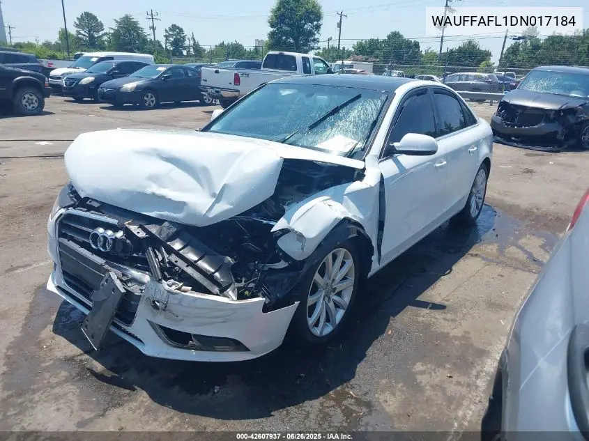 2013 Audi A4 2.0T Premium VIN: WAUFFAFL1DN017184 Lot: 42607937
