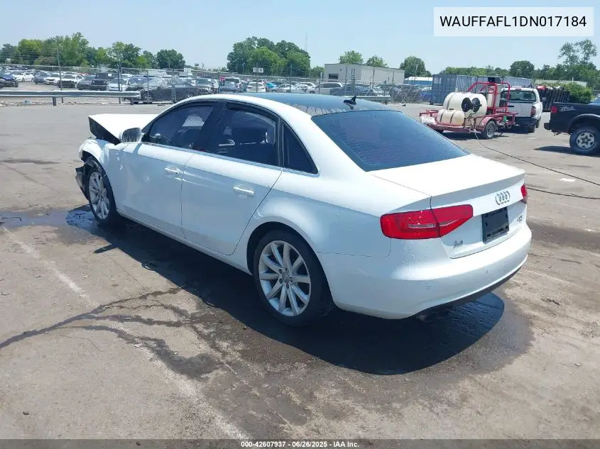 2013 Audi A4 2.0T Premium VIN: WAUFFAFL1DN017184 Lot: 42607937