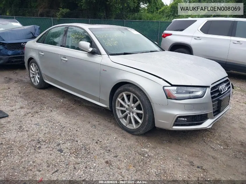 2014 Audi A4 Prestige VIN: WAUKFAFL0EN008069 Lot: 42606326