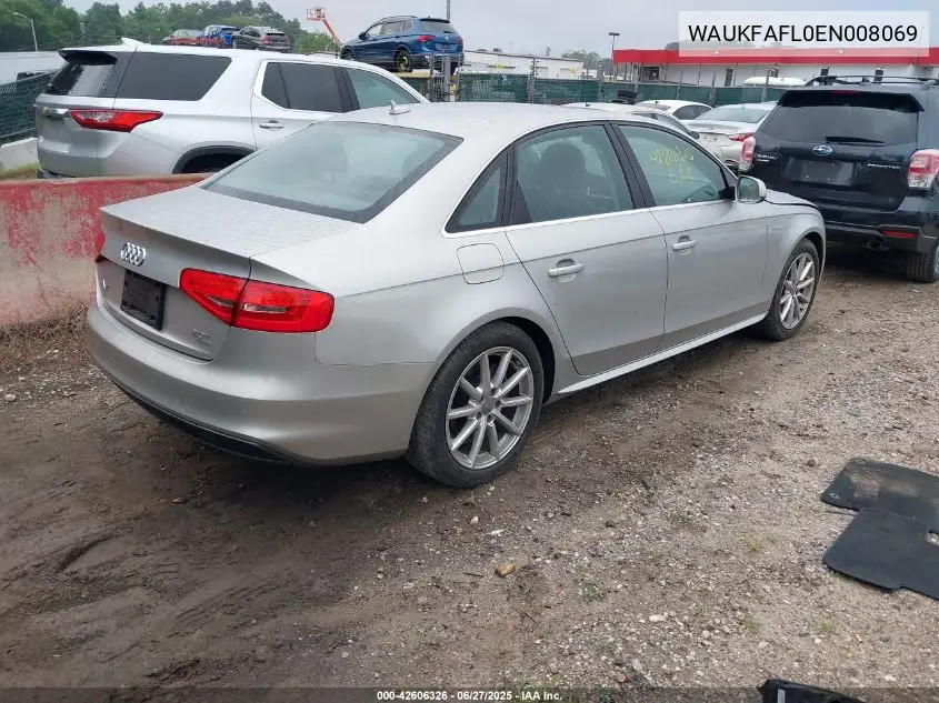 2014 Audi A4 Prestige VIN: WAUKFAFL0EN008069 Lot: 42606326