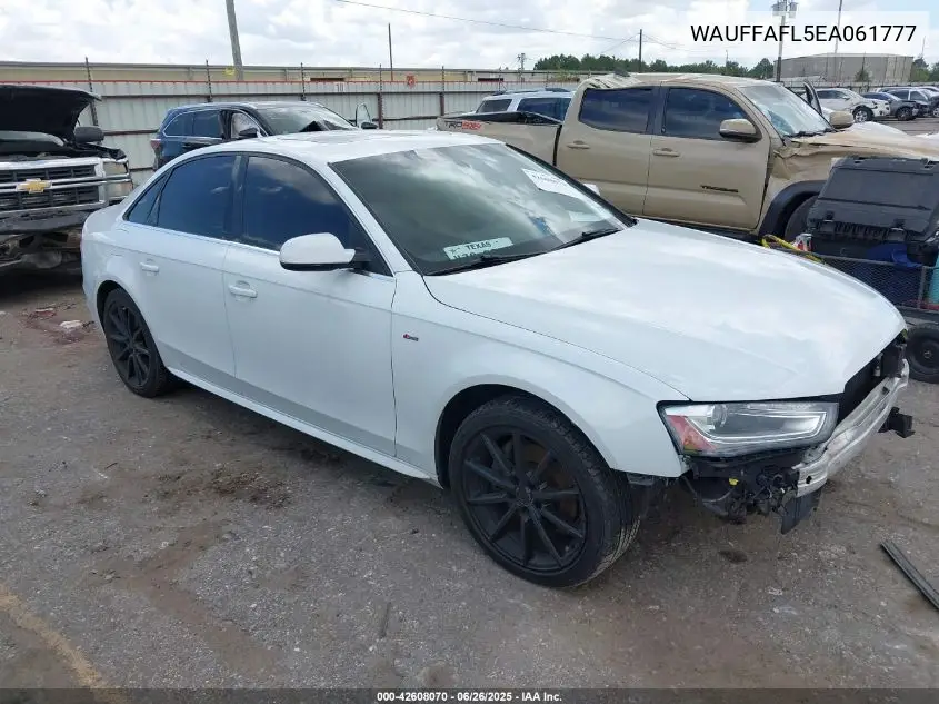 2014 Audi A4 2.0T Premium VIN: WAUFFAFL5EA061777 Lot: 42608070