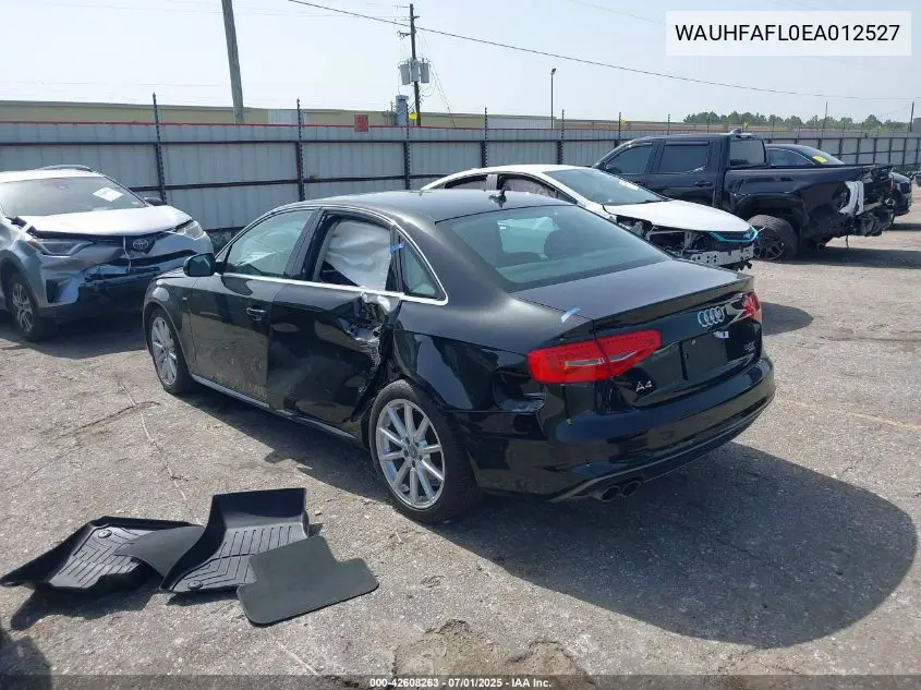 2014 Audi A4 2.0T Premium VIN: WAUHFAFL0EA012527 Lot: 42608263