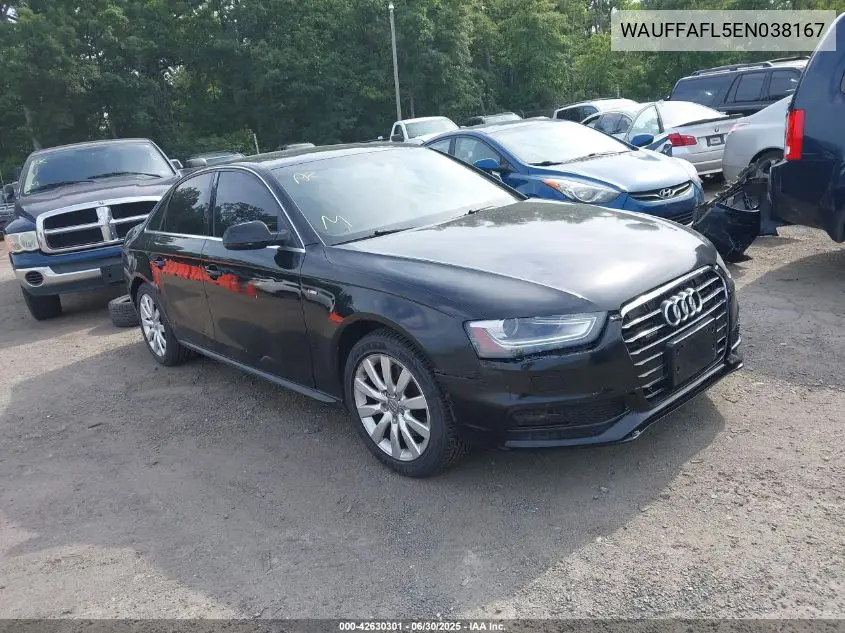2014 Audi A4 Premium Plus VIN: WAUFFAFL5EN038167 Lot: 42630301