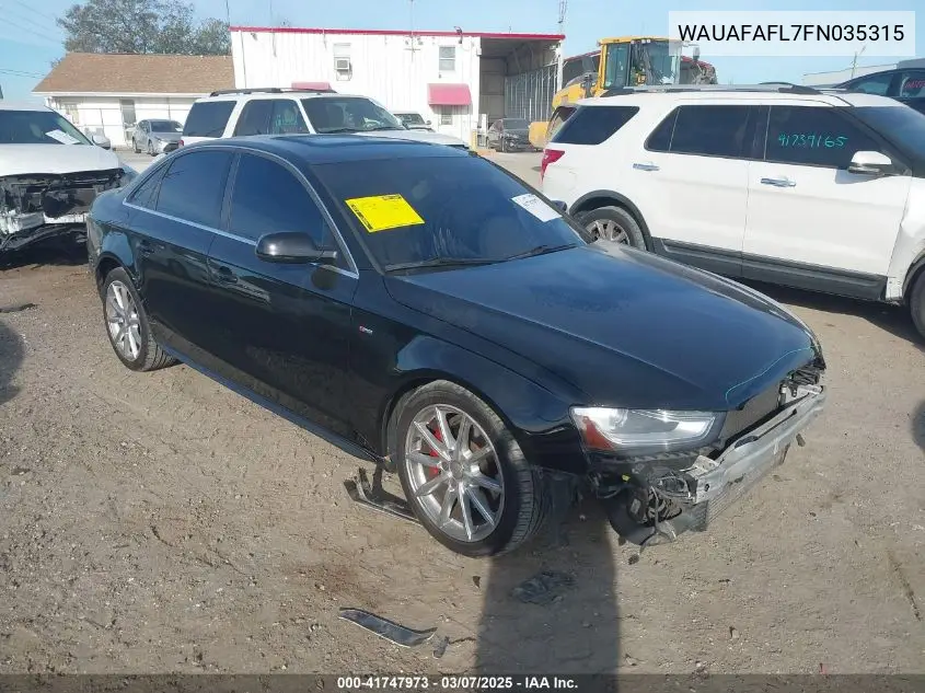 2015 Audi A4 2.0T Premium VIN: WAUAFAFL7FN035315 Lot: 41747973