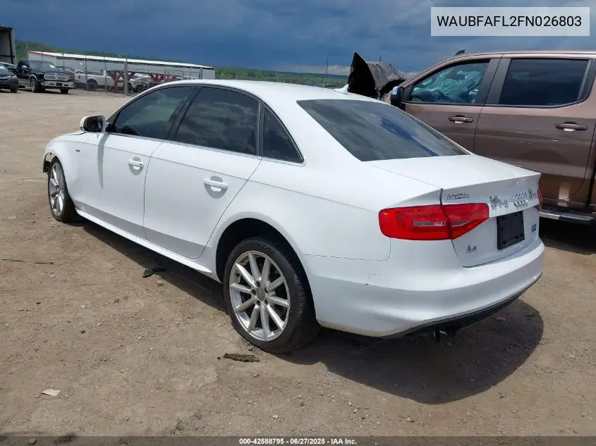 2015 Audi A4 2.0T Premium VIN: WAUBFAFL2FN026803 Lot: 42588795