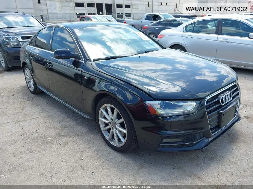2015 Audi A4 2.0T Premium VIN: WAUAFAFL3FA071932 Lot: 42593545