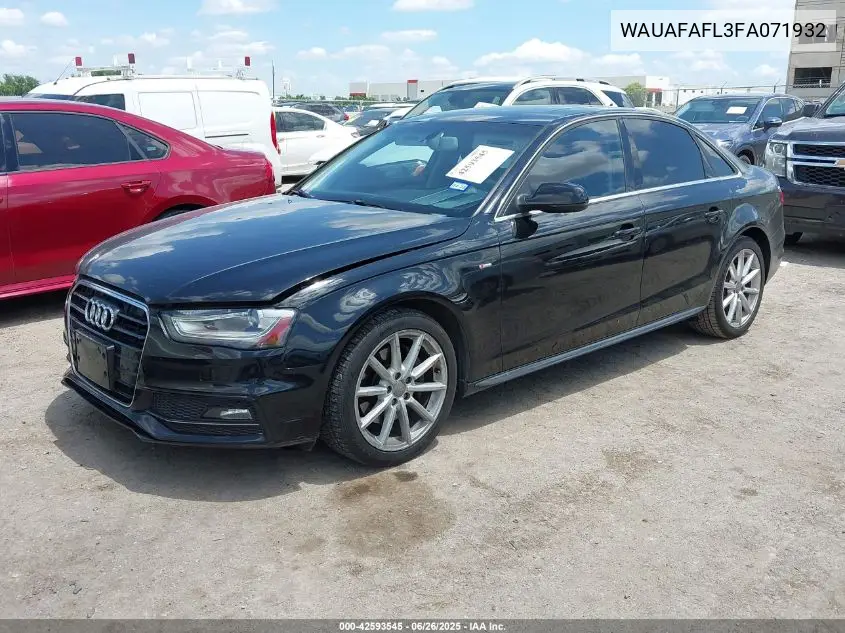 2015 Audi A4 2.0T Premium VIN: WAUAFAFL3FA071932 Lot: 42593545