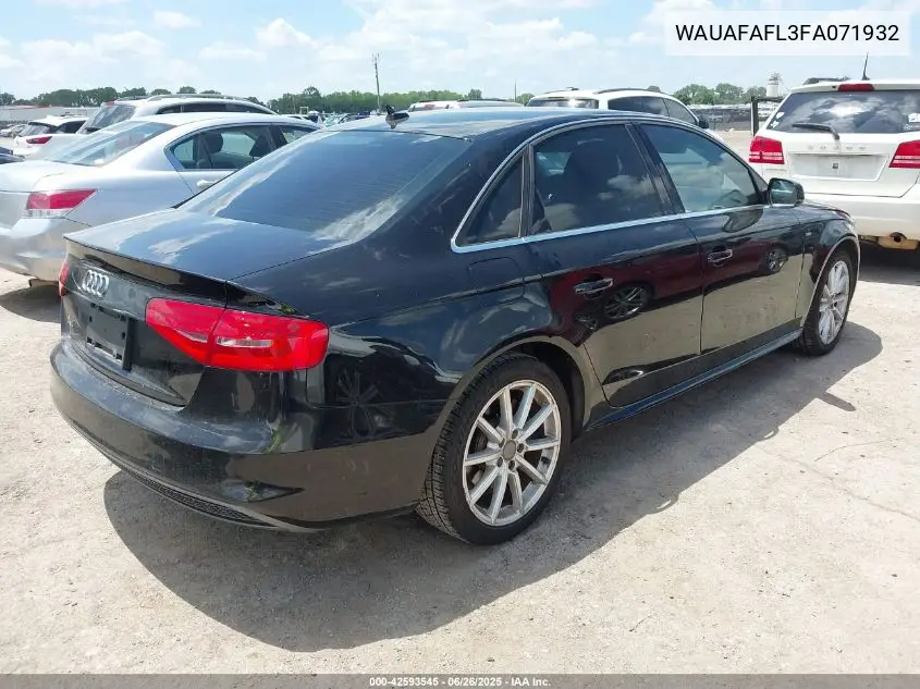 2015 Audi A4 2.0T Premium VIN: WAUAFAFL3FA071932 Lot: 42593545