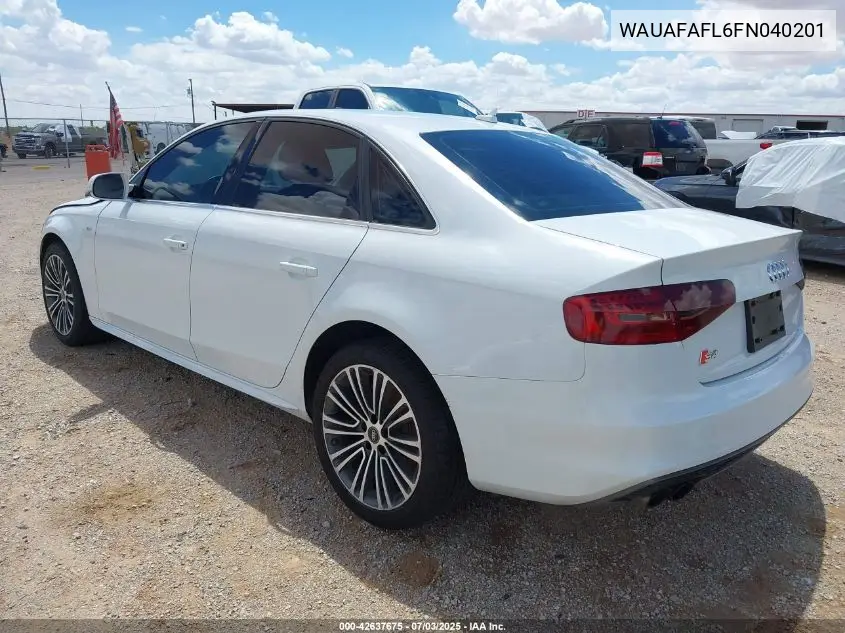 2015 Audi A4 2.0T Premium VIN: WAUAFAFL6FN040201 Lot: 42637675