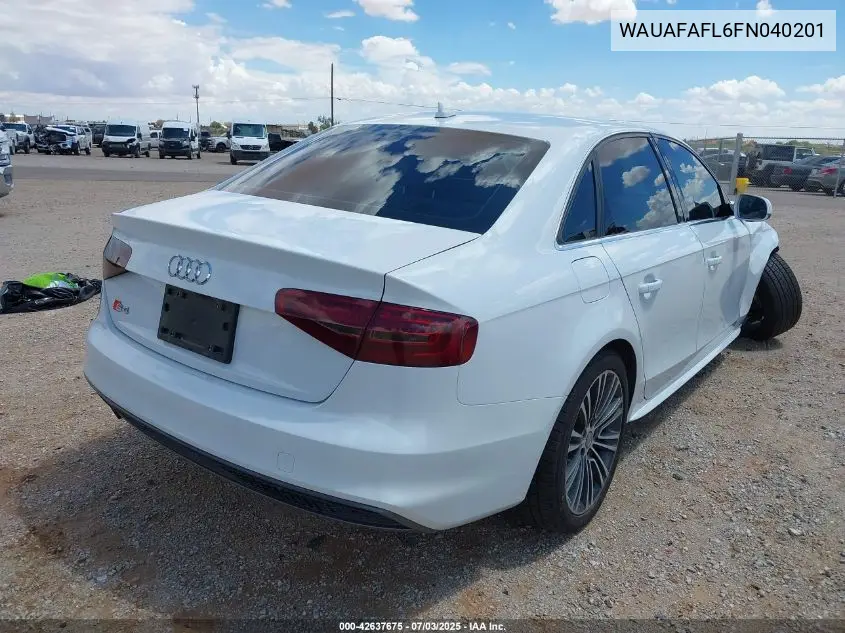 2015 Audi A4 2.0T Premium VIN: WAUAFAFL6FN040201 Lot: 42637675