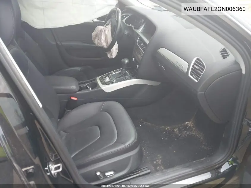 2016 Audi A4 2.0T Premium VIN: WAUBFAFL2GN006360 Lot: 42027522