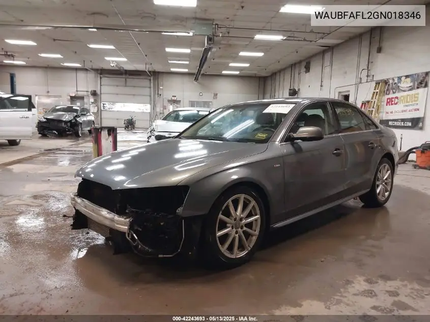 2016 Audi A4 2.0T Premium VIN: WAUBFAFL2GN018346 Lot: 42243693
