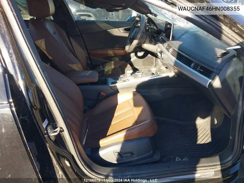 2017 Audi A4 Technik VIN: WAUCNAF46HN008355 Lot: 12156075