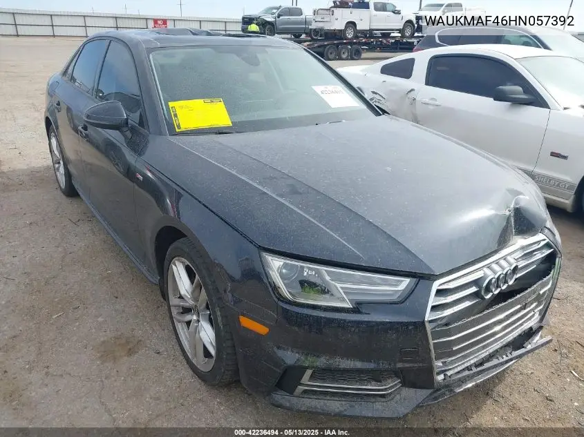 2017 Audi A4 2.0T Season Of Audi Ultra Premium VIN: WAUKMAF46HN057392 Lot: 42236494