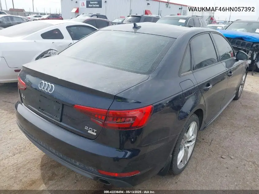 2017 Audi A4 2.0T Season Of Audi Ultra Premium VIN: WAUKMAF46HN057392 Lot: 42236494