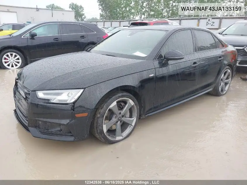 2018 Audi A4 2.0T Technik VIN: WAUFNAF43JA133159 Lot: 12342538