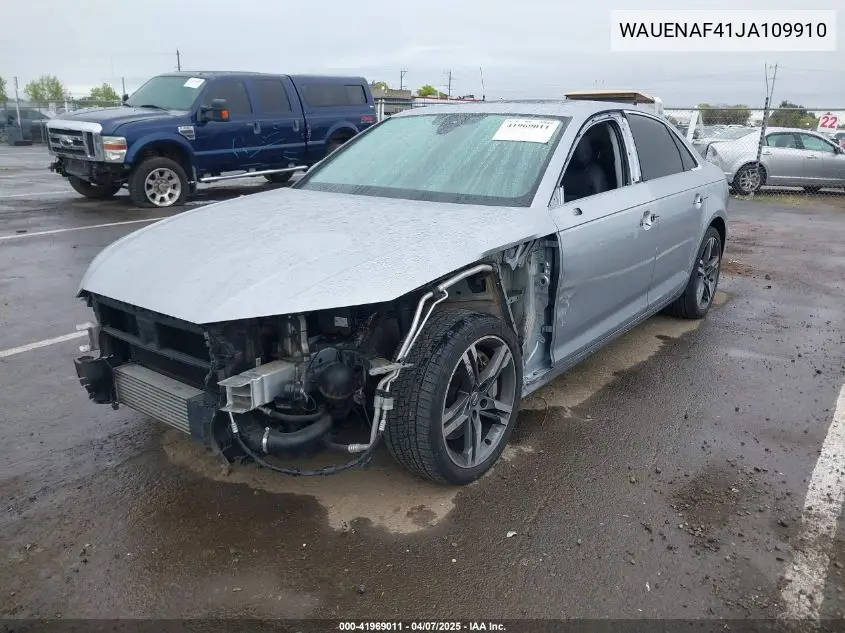 2018 Audi A4 2.0T Premium/2.0T Tech Premium VIN: WAUENAF41JA109910 Lot: 41969011