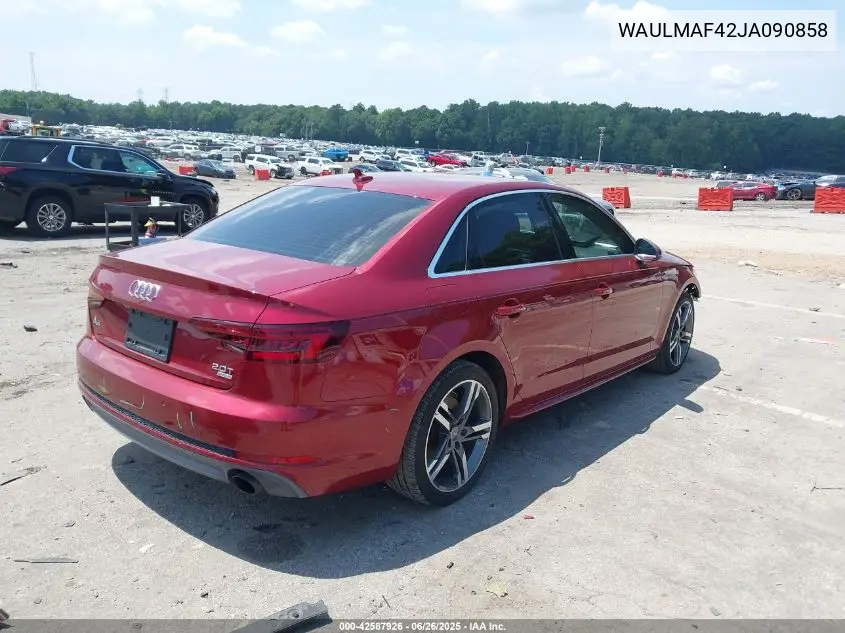 2018 Audi A4 2.0T Tech Ultra Premium/2.0T Ultra Premium VIN: WAULMAF42JA090858 Lot: 42587926
